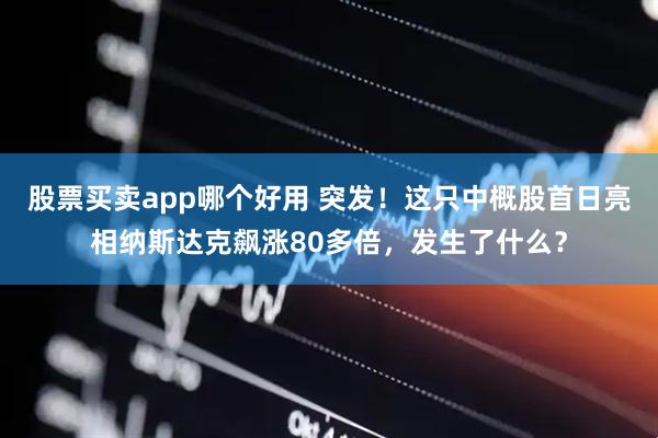 股票买卖app哪个好用 突发！这只中概股首日亮相纳斯达克飙涨80多倍，发生了什么？